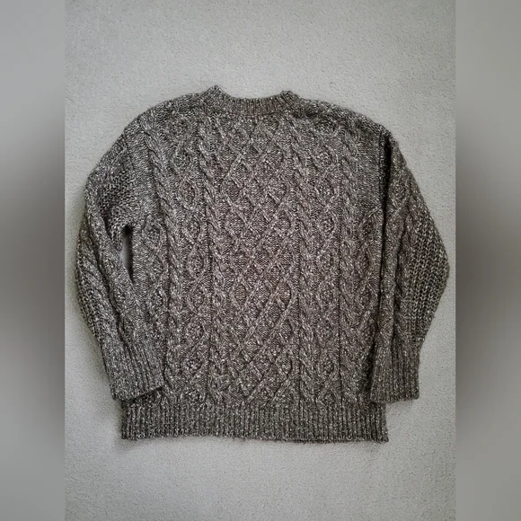 Sezane Olive Cable Knit Sweater - Picture 9 of 10